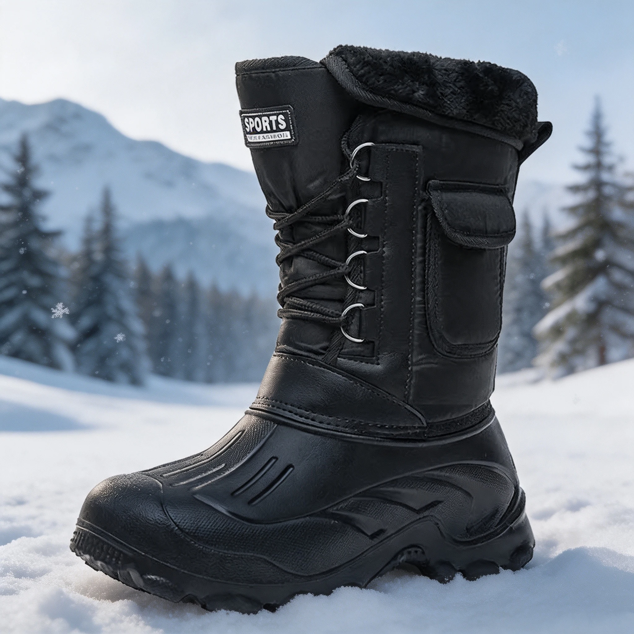 Fishing Hook Size - Botas de Nieve para Hombre, Zapatos
